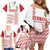 Custom Denmark Football Family Matching Off Shoulder Short Dress and Hawaiian Shirt Danish Dynamite White Version