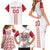 Custom Denmark Football Family Matching Short Sleeve Bodycon Dress and Hawaiian Shirt Danish Dynamite White Version