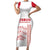 Custom Denmark Football Family Matching Short Sleeve Bodycon Dress and Hawaiian Shirt Danish Dynamite White Version