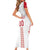 Custom Denmark Football Family Matching Short Sleeve Bodycon Dress and Hawaiian Shirt Danish Dynamite White Version