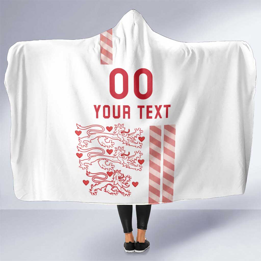 Custom Denmark Football Hooded Blanket Danish Dynamite White Version