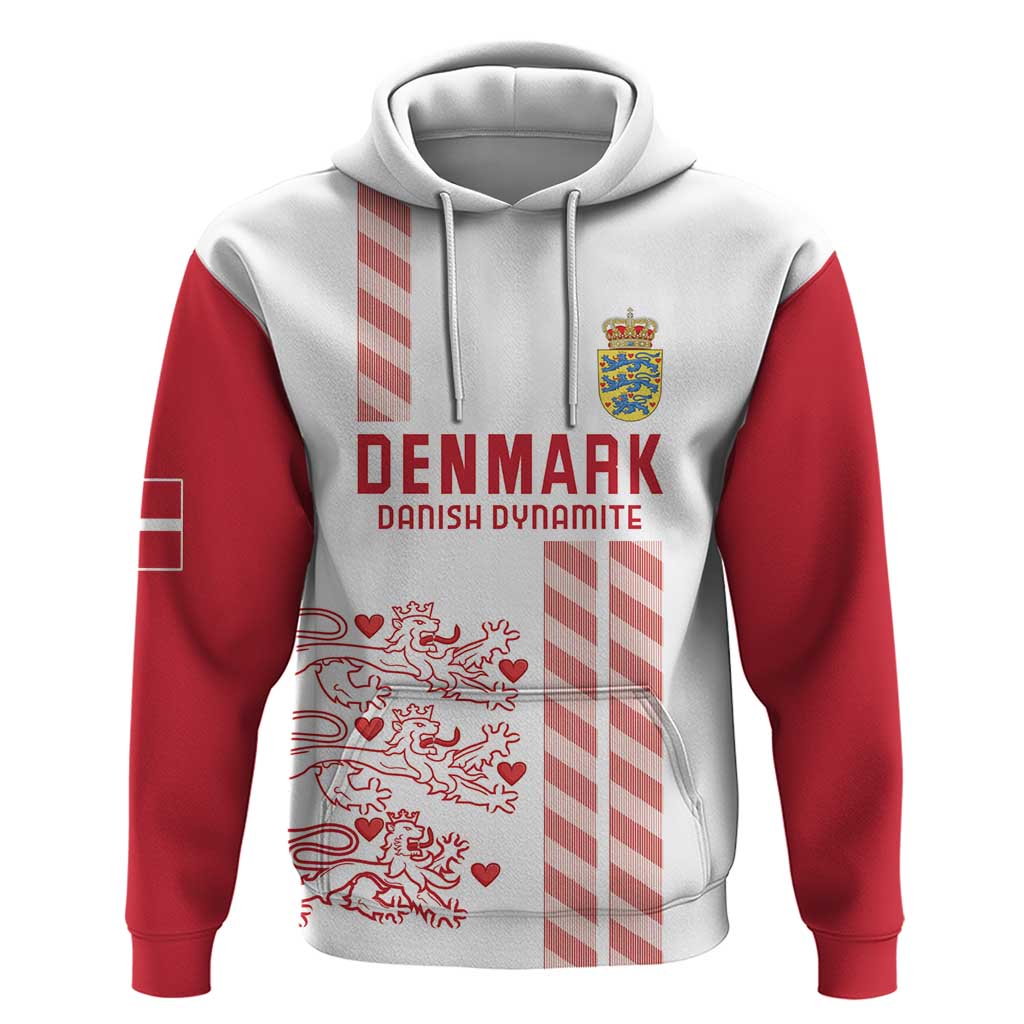 Custom Denmark Football Hoodie Danish Dynamite White Version