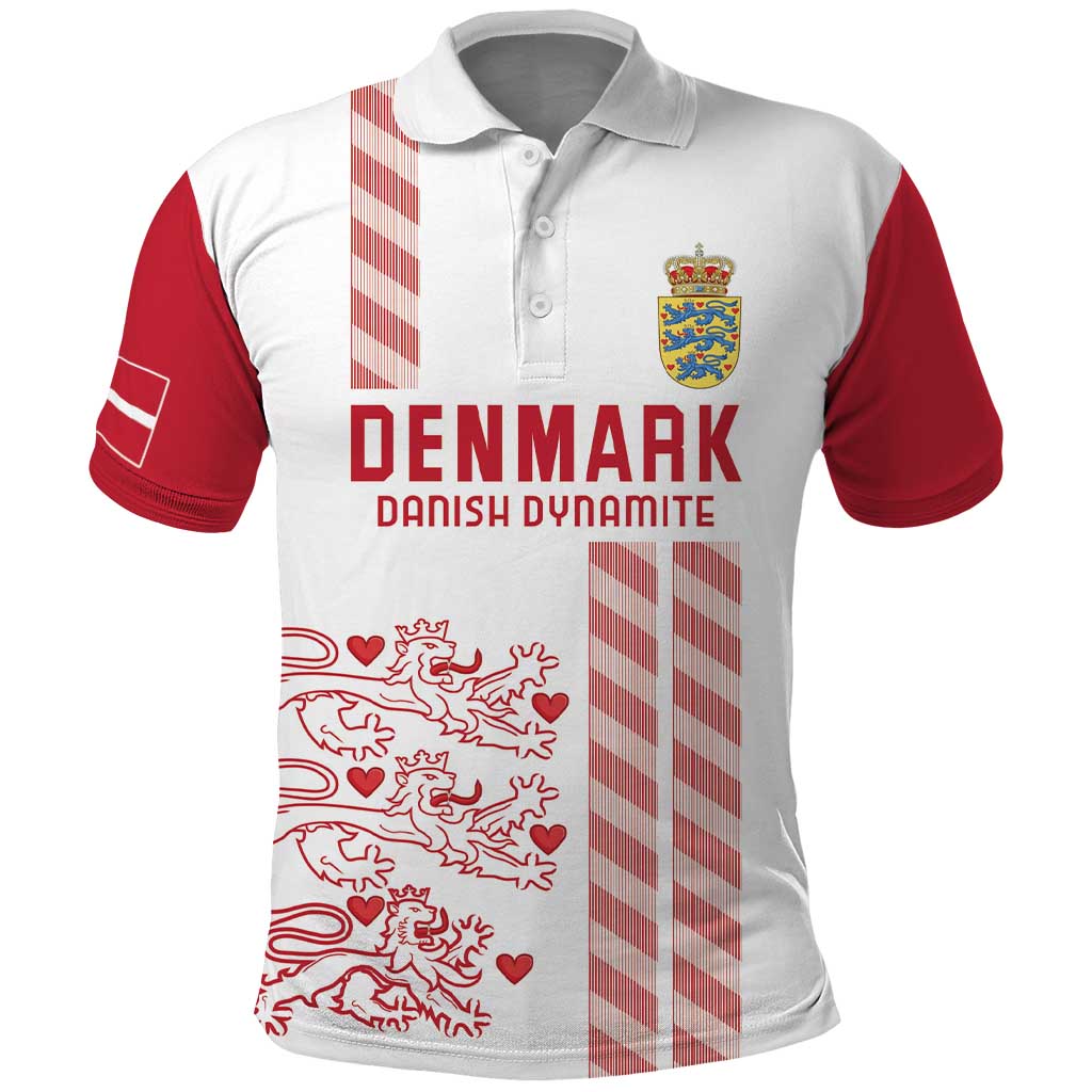 Custom Denmark Football Polo Shirt Danish Dynamite White Version