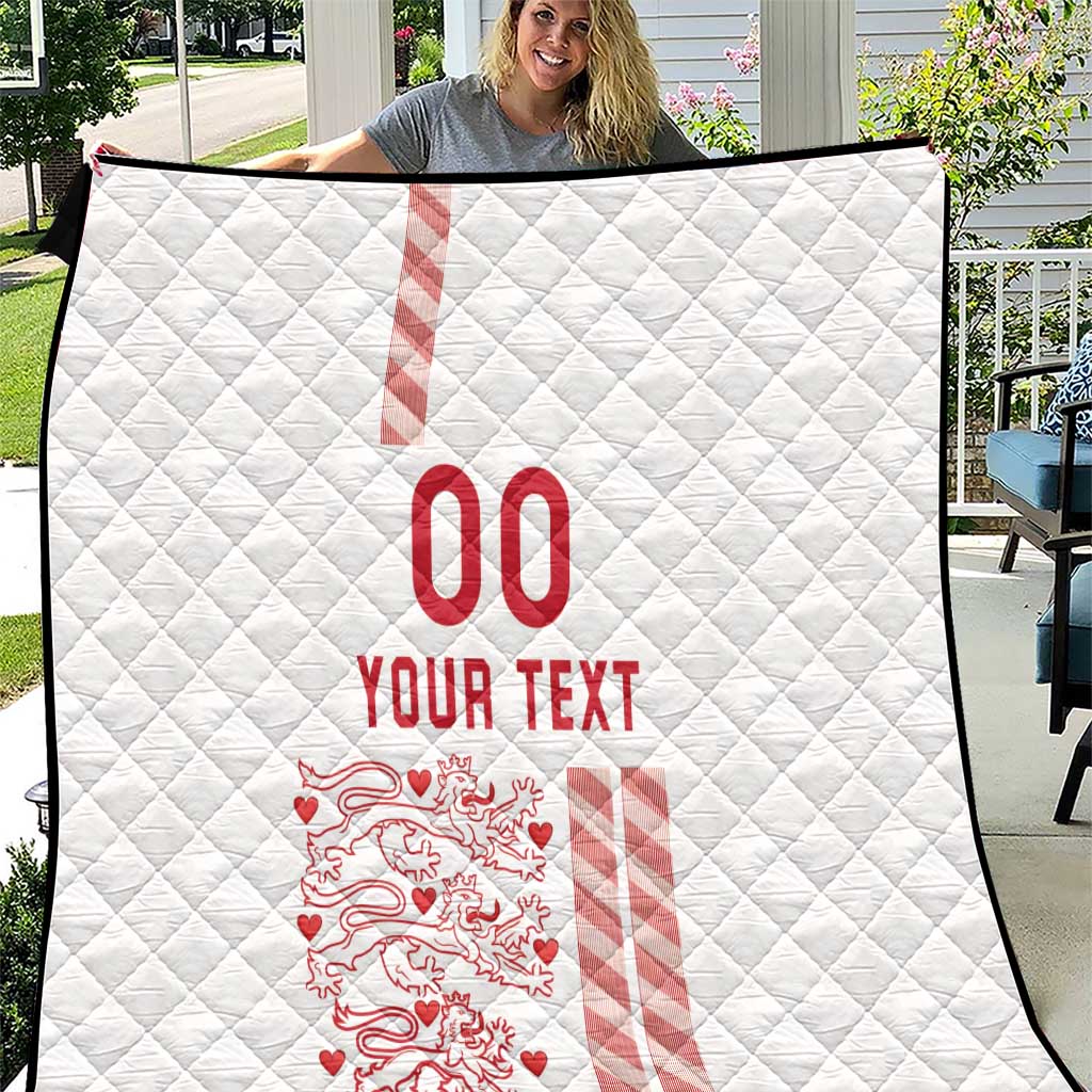 Custom Denmark Football Quilt Danish Dynamite White Version