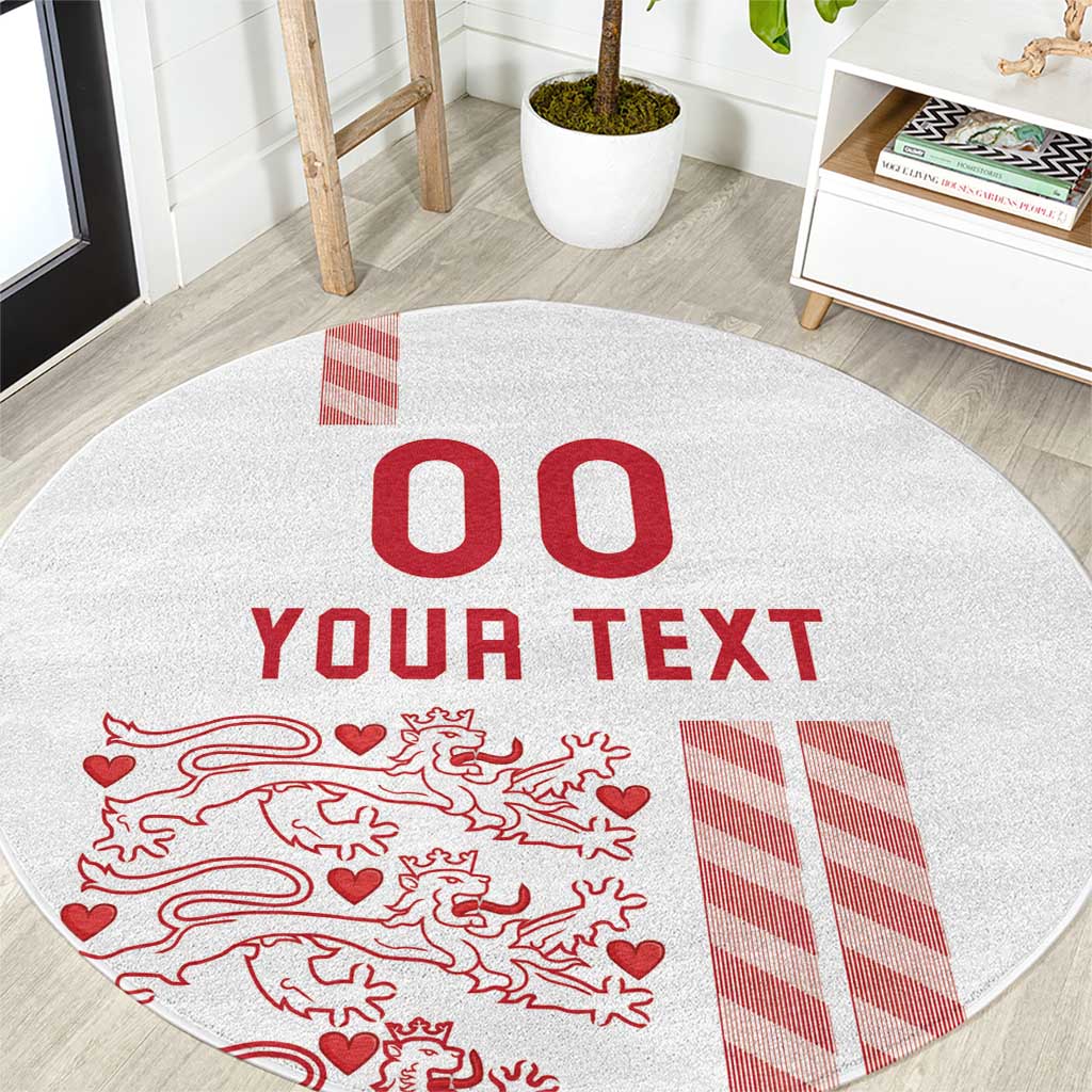 Custom Denmark Football Round Carpet Danish Dynamite White Version