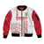 Custom Denmark Football Sleeve Zip Bomber Jacket Danish Dynamite White Version