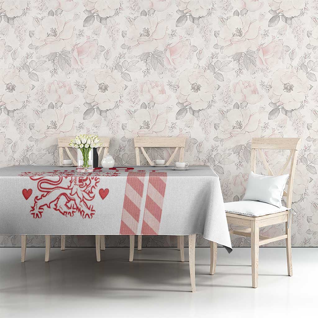 Custom Denmark Football Tablecloth Danish Dynamite White Version