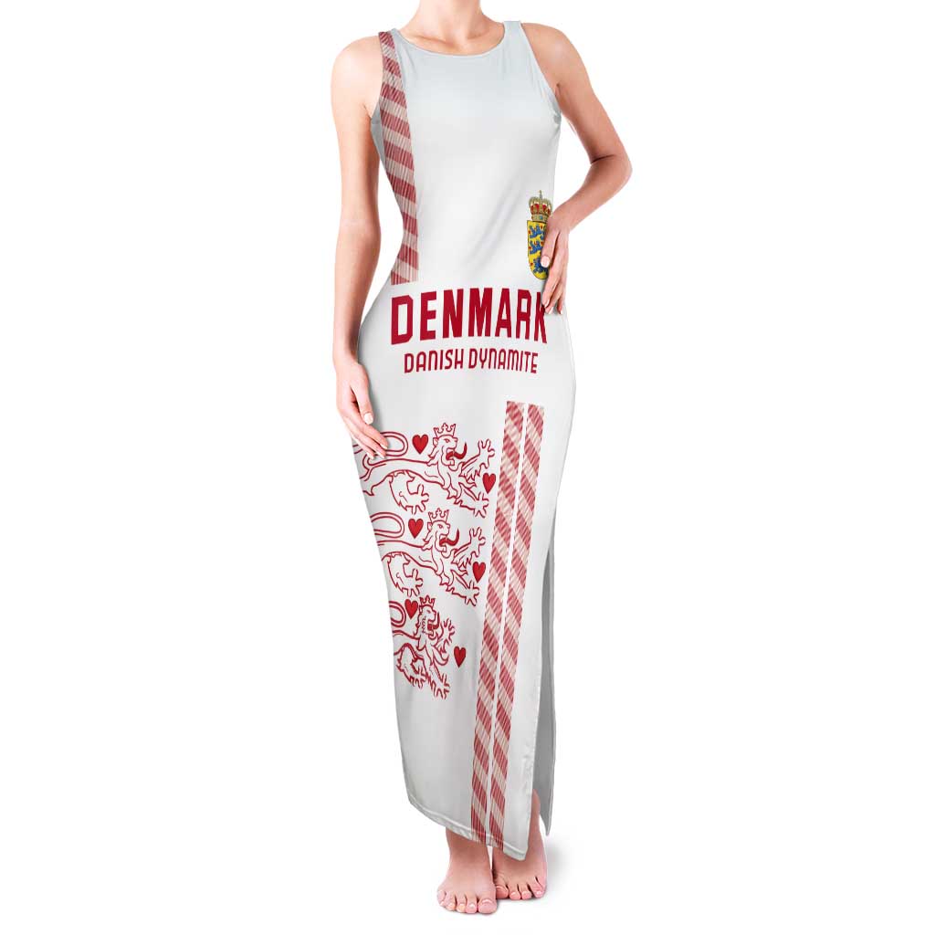 Custom Denmark Football Tank Maxi Dress Danish Dynamite White Version