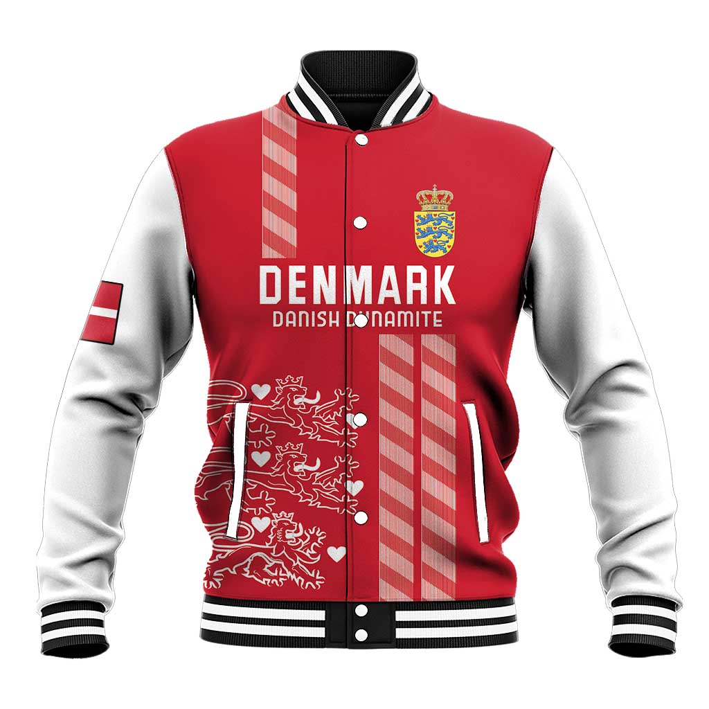 Custom Denmark Football Baseball Jacket Danish Dynamite Red Version