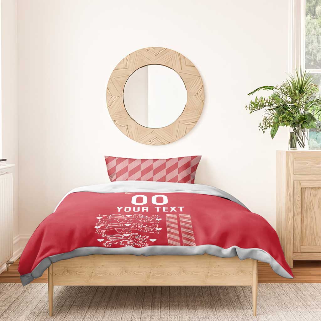 Custom Denmark Football Bedding Set Danish Dynamite Red Version