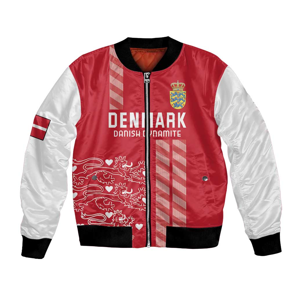 Custom Denmark Football Bomber Jacket Danish Dynamite Red Version