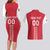 Custom Denmark Football Couples Matching Long Sleeve Bodycon Dress and Hawaiian Shirt Danish Dynamite Red Version