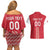 Custom Denmark Football Couples Matching Off Shoulder Short Dress and Hawaiian Shirt Danish Dynamite Red Version