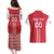 Custom Denmark Football Couples Matching Puletasi and Hawaiian Shirt Danish Dynamite Red Version