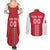 Custom Denmark Football Couples Matching Summer Maxi Dress and Long Sleeve Button Shirt Danish Dynamite Red Version