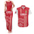 Custom Denmark Football Couples Matching Tank Maxi Dress and Hawaiian Shirt Danish Dynamite Red Version