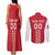 Custom Denmark Football Couples Matching Tank Maxi Dress and Long Sleeve Button Shirt Danish Dynamite Red Version