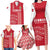 Custom Denmark Football Family Matching Long Sleeve Bodycon Dress and Hawaiian Shirt Danish Dynamite Red Version