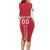 Custom Denmark Football Family Matching Long Sleeve Bodycon Dress and Hawaiian Shirt Danish Dynamite Red Version