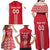 Custom Denmark Football Family Matching Off Shoulder Maxi Dress and Hawaiian Shirt Danish Dynamite Red Version