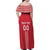 Custom Denmark Football Family Matching Off Shoulder Maxi Dress and Hawaiian Shirt Danish Dynamite Red Version