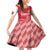 Custom Denmark Football Family Matching Off Shoulder Short Dress and Hawaiian Shirt Danish Dynamite Red Version