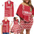 Custom Denmark Football Family Matching Off Shoulder Short Dress and Hawaiian Shirt Danish Dynamite Red Version