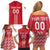 Custom Denmark Football Family Matching Off Shoulder Short Dress and Hawaiian Shirt Danish Dynamite Red Version