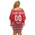 Custom Denmark Football Family Matching Off Shoulder Short Dress and Hawaiian Shirt Danish Dynamite Red Version