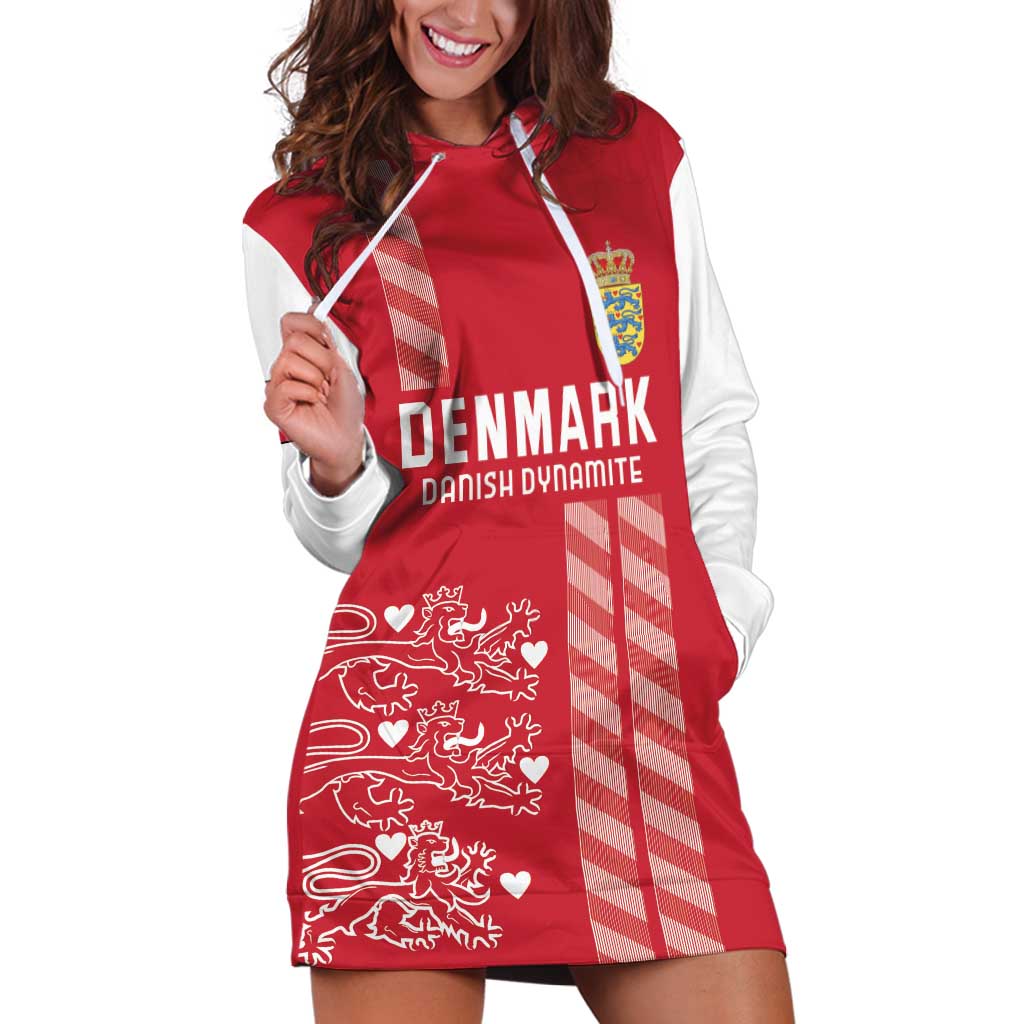 Custom Denmark Football Hoodie Dress Danish Dynamite Red Version