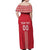 Custom Denmark Football Off Shoulder Maxi Dress Danish Dynamite Red Version