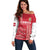 Custom Denmark Football Off Shoulder Sweater Danish Dynamite Red Version