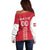 Custom Denmark Football Off Shoulder Sweater Danish Dynamite Red Version