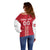 Custom Denmark Football Off Shoulder Sweater Danish Dynamite Red Version