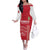 Custom Denmark Football Off The Shoulder Long Sleeve Dress Danish Dynamite Red Version