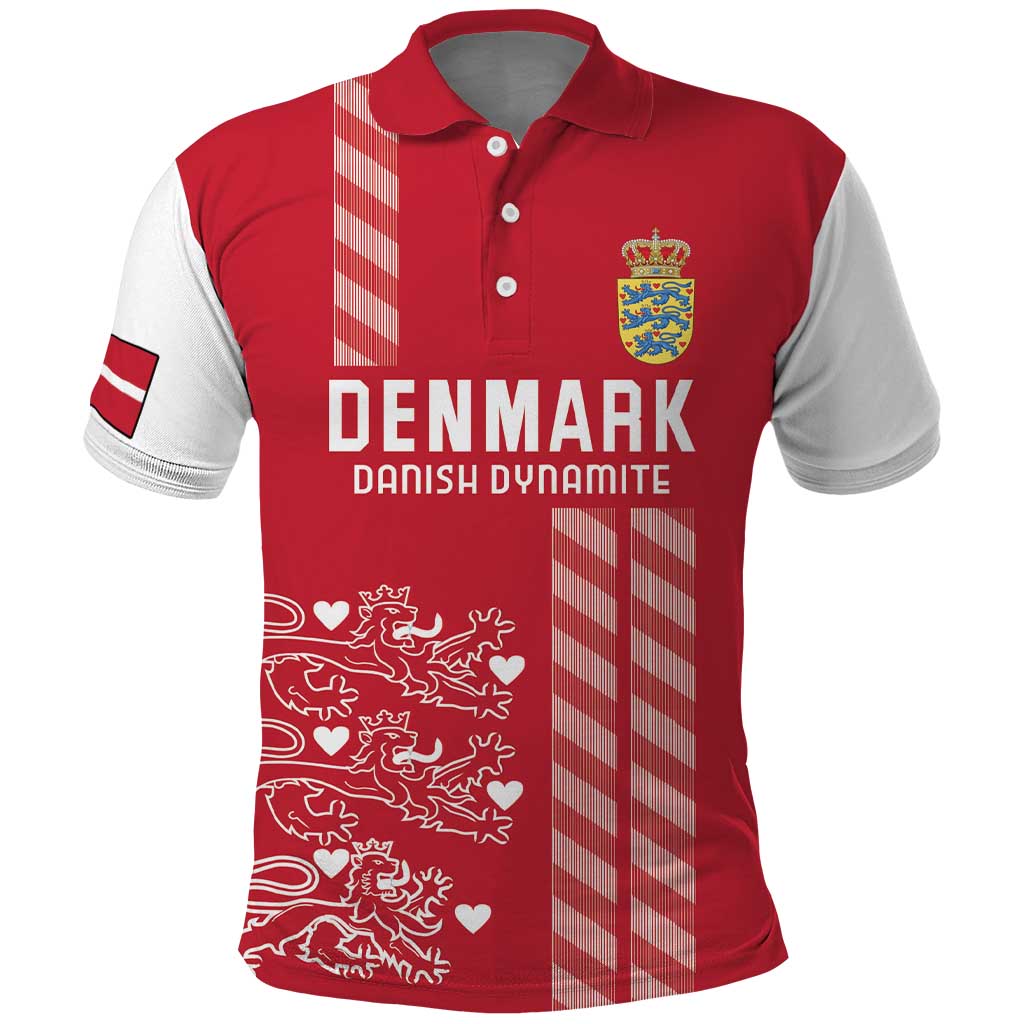 Custom Denmark Football Polo Shirt Danish Dynamite Red Version