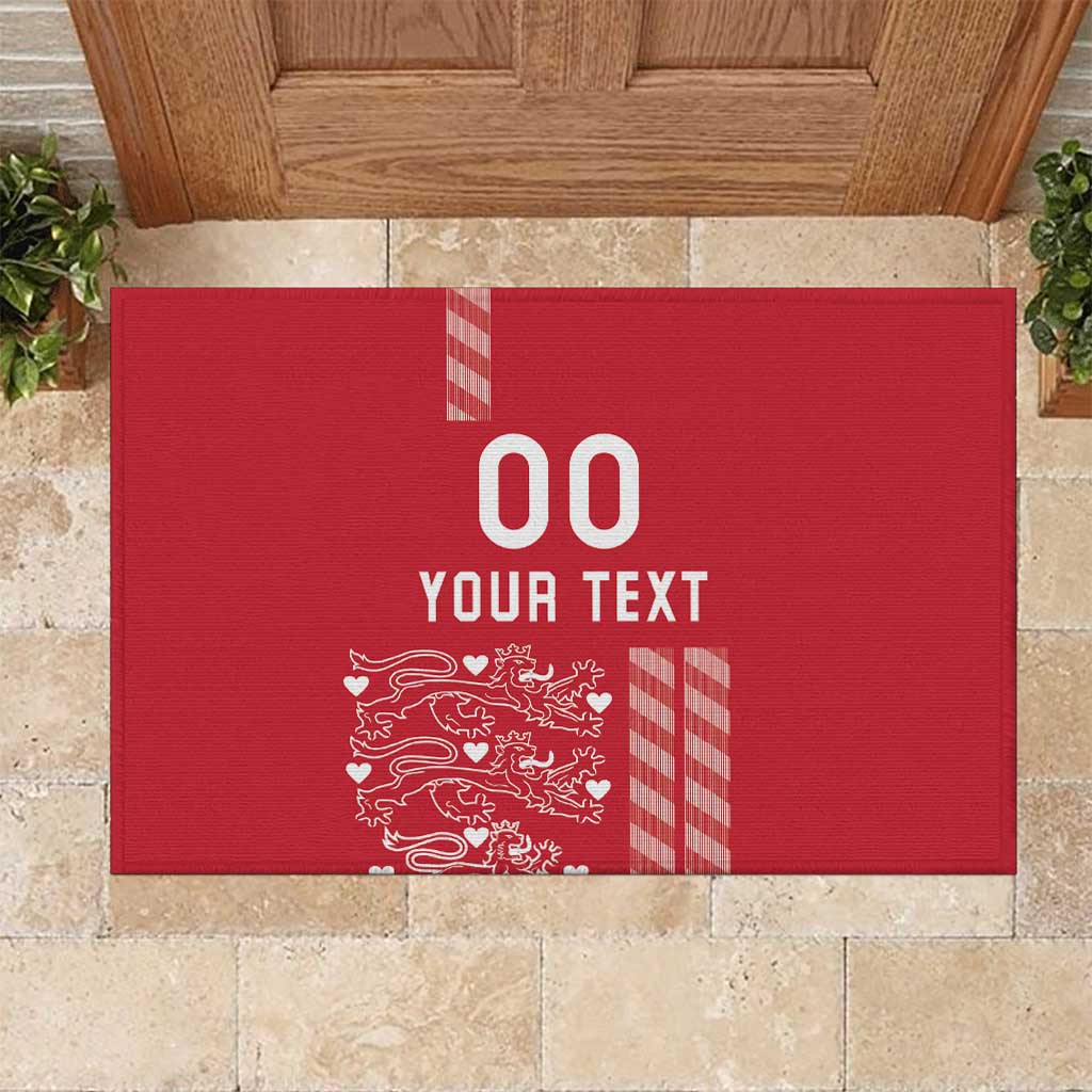 Custom Denmark Football Rubber Doormat Danish Dynamite Red Version