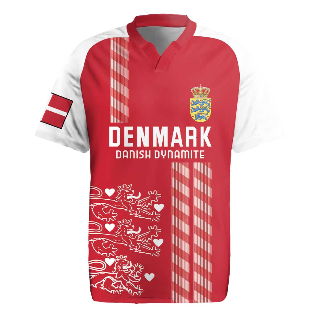 Custom Denmark Football Rugby Jersey Danish Dynamite Red Version