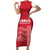 Custom Denmark Football Short Sleeve Bodycon Dress Danish Dynamite Red Version