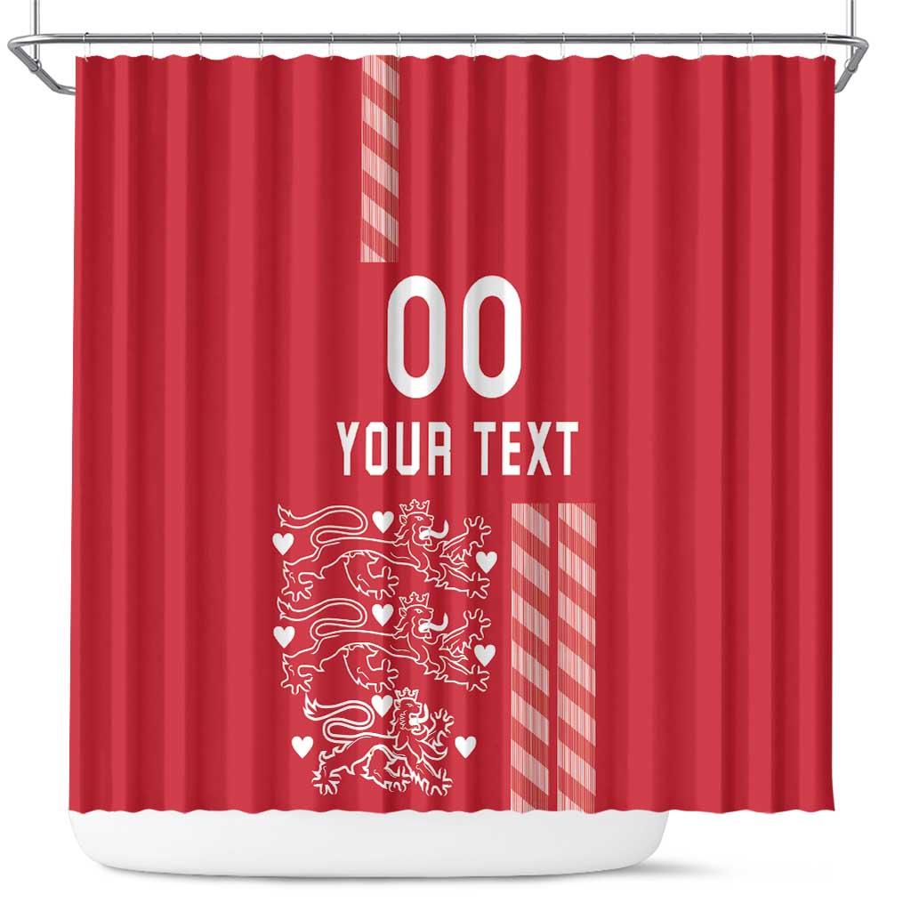 Custom Denmark Football Shower Curtain Danish Dynamite Red Version