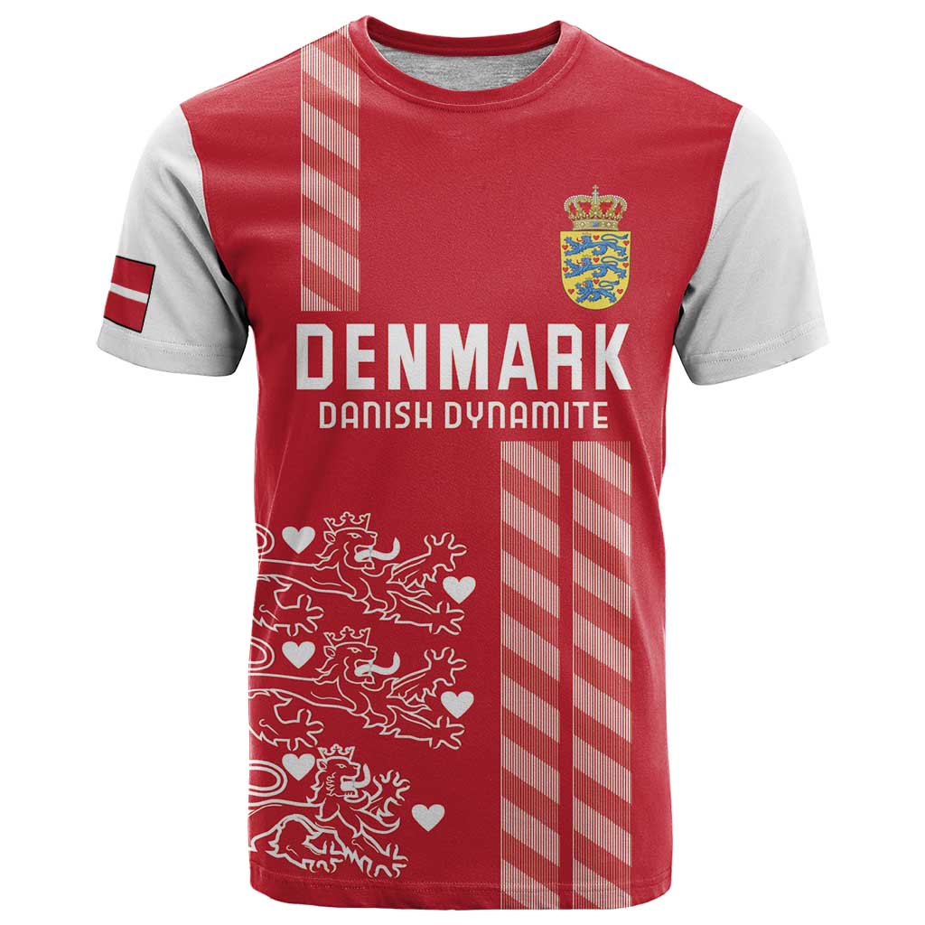 Custom Denmark Football T Shirt Danish Dynamite Red Version