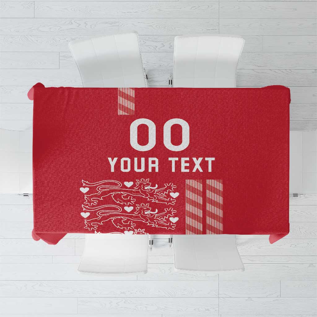 Custom Denmark Football Tablecloth Danish Dynamite Red Version