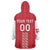 Custom Denmark Football Wearable Blanket Hoodie Danish Dynamite Red Version