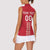 Custom Denmark Football Women Sleeveless Polo Shirt Danish Dynamite Red Version