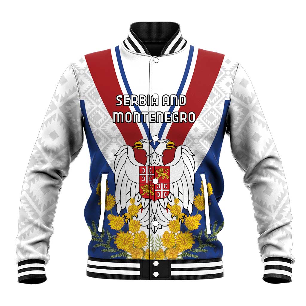 Personalized Serbia and Montenegro National Day Baseball Jacket Coat Of Arms Flag Style Since1992