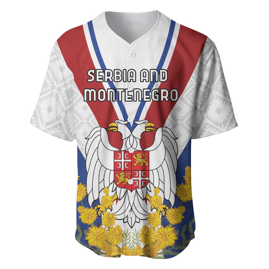 Personalized Serbia and Montenegro National Day Baseball Jersey Coat Of Arms Flag Style Since1992