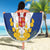 Personalized Serbia and Montenegro National Day Beach Blanket Coat Of Arms Flag Style Since1992