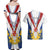 Personalized Serbia and Montenegro National Day Couples Matching Off Shoulder Maxi Dress and Hawaiian Shirt Coat Of Arms Flag Style Since1992