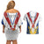 Personalized Serbia and Montenegro National Day Couples Matching Off Shoulder Short Dress and Hawaiian Shirt Coat Of Arms Flag Style Since1992