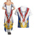 Personalized Serbia and Montenegro National Day Couples Matching Summer Maxi Dress and Hawaiian Shirt Coat Of Arms Flag Style Since1992